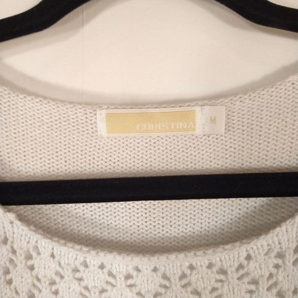 Christina White Crochet Three Quarter Length Shirt - Picture 6 of 7